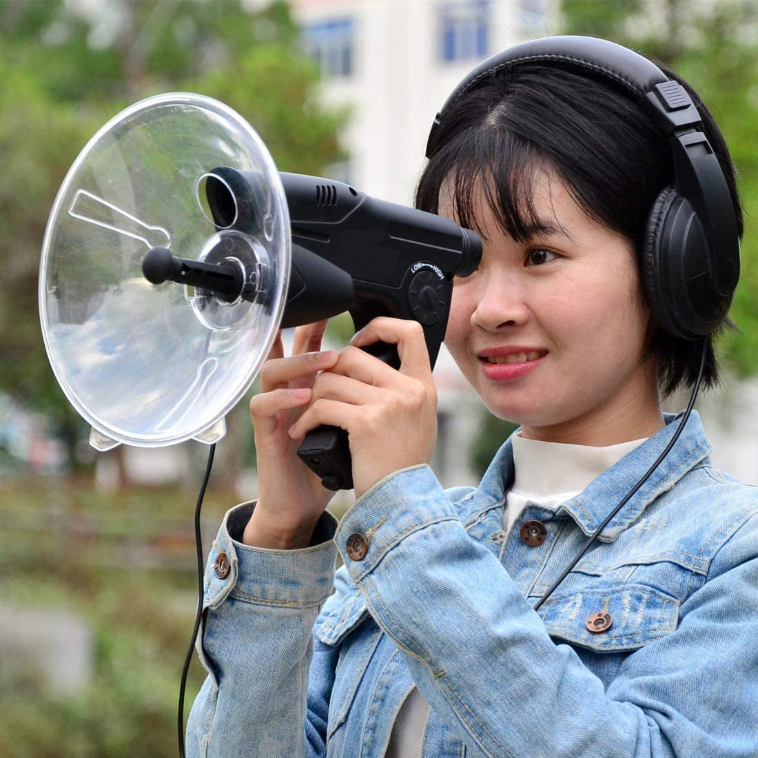 Listening Device, Observation Device, Scientific Explorer Parabolic Microphone Bionic Ear Electronic Listening Device Digital Device Nature Observing and Listening Device, Headphone Included