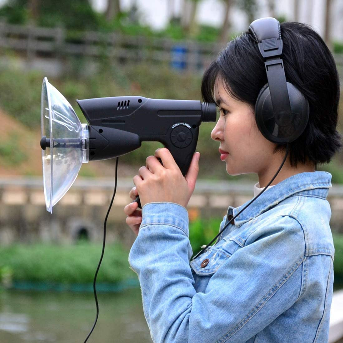 Listening Device, Observation Device, Scientific Explorer Parabolic Microphone Bionic Ear Electronic Listening Device Digital Device Nature Observing and Listening Device, Headphone Included